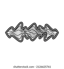 Sonido del icono del vector de onda.Icono del vector contorno aislado en el sonido de fondo blanco de la onda.