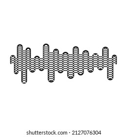 Sound of wave vector icon.Outline vector icon isolated on white background sound of wave .