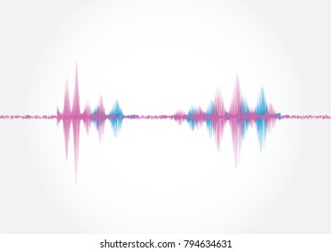 Sound wave ,vector illustration.