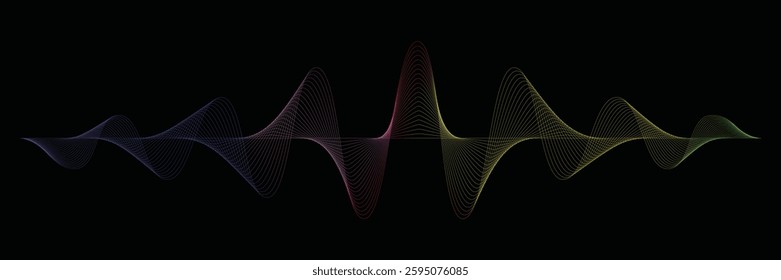 Sound Wave Vector Illustration. Abstract Digital EQ Music Equalizer. Digital music equalizer frequency symbols Vector. Design element for concept of music, party, technology, modern.