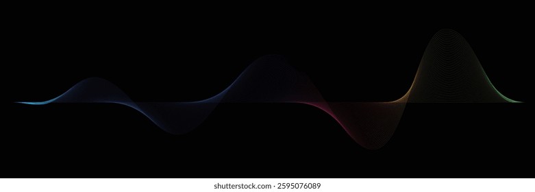 Sound Wave Vector Illustration. Abstract Digital EQ Music Equalizer. Digital music equalizer frequency symbols Vector. Design element for concept of music, party, technology, modern.