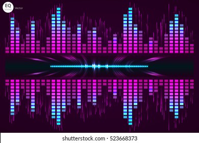  Sound wave. Vector Illustration of a blue music equalizer. svg