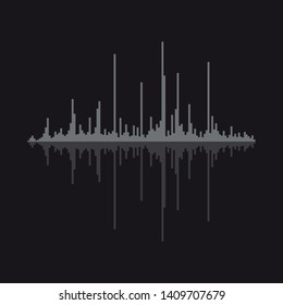 Sound wave vector illustration isolated on background.