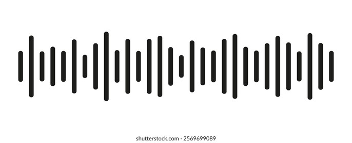 Sound wave vector illustration isolated on white or transparent background