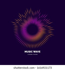 Sound wave. Vector illustration on dark background