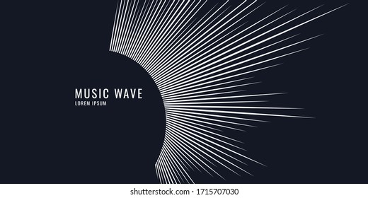 Sound wave. Vector illustration on dark background