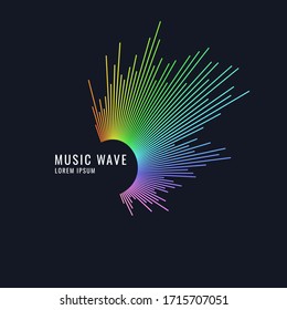 Sound wave. Vector illustration on dark background