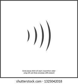 Sound wave vector illustration. Radio wave radiation. Wi Fi connection on white isolated background. Layers grouped for easy editing illustration. For your design.