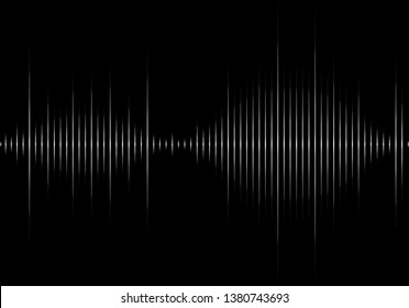 Sound wave vector isolated on black background. Abstract sound waves for voice design, music background, wallpaper, radio logo and icon. Creative music concept, vector illustration