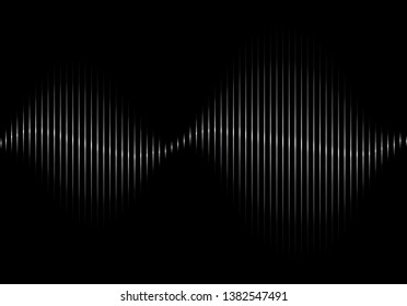 Sound wave vector isolated on black background. Abstract sound waves for voice design, music background, wallpaper, radio logo and icon. Creative music concept, vector illustration