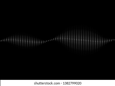 Sound wave vector isolated on black background. Abstract sound waves for voice design, music background, wallpaper, radio logo and icon. Creative music concept, vector illustration