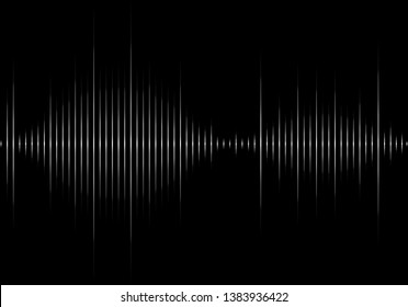 Sound wave vector isolated on black background. Abstract sound waves for voice design, music background, wallpaper, radio logo and icon. Creative music concept, vector illustration
