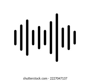 Sound wave vector isolated on white background. Audio spectrum samples. Audio icon.