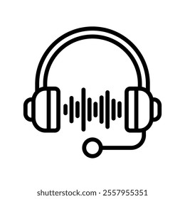 sound wave Vector Lineal Icon on white background.