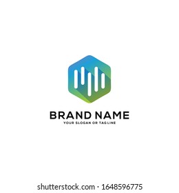 sound wave vector logo design template