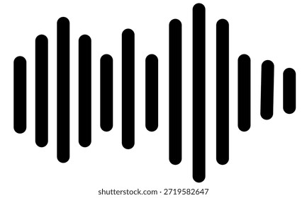 Vector de onda de sonido sobre fondo blanco