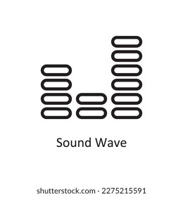 Sound Wave Vector Outline icon Design illustration. Music Symbol on White background EPS 10 File