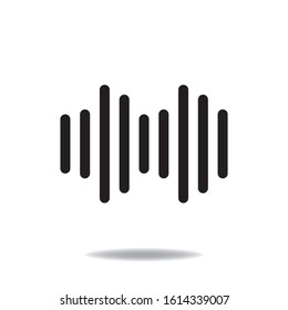 sound wave vector simple flat icon, web design element