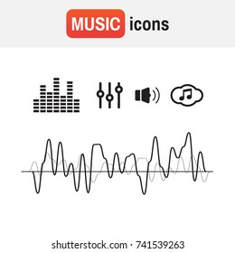 sound wave vector. Sound waves and musical icons