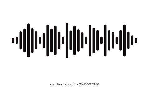Visualización de la onda de sonido aislada en el fondo blanco