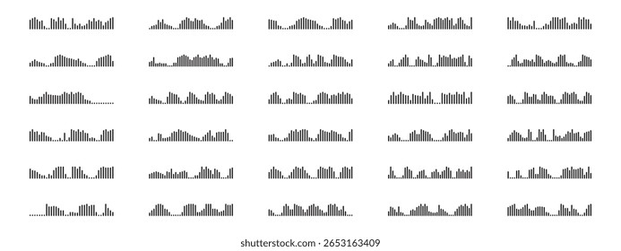Sound wave visualization. Vector elements for music player, podcasts, mobile voice message, streaming