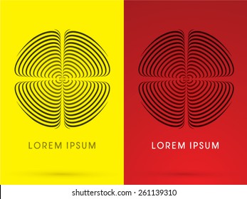 Sound, wave, voice, abstract shape, designed using black line curve, geometric shape ,logo, symbol, icon, graphic, vector.
