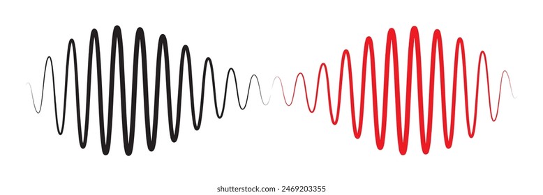 Sound wave voice message audio vector. Music waveform. Audio Player. Audio equalizer technology, pulse musical. Vector illustration.