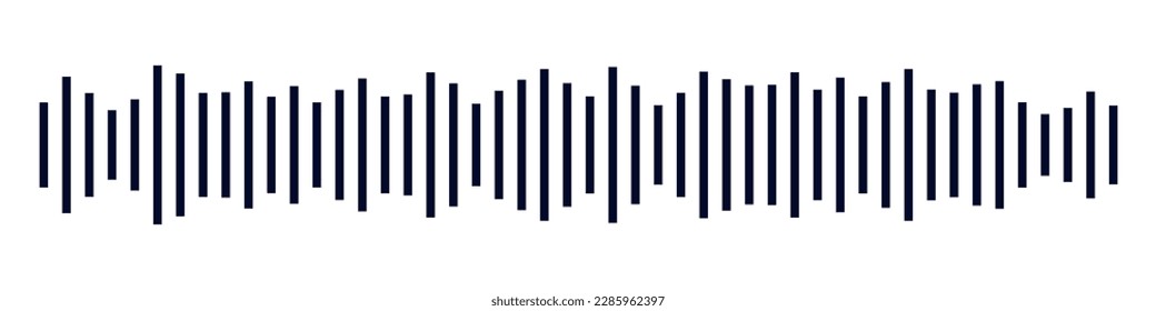 Sound wave or voice message icon. Music waveform, track radio play. Audio equalizer line. Vector illustration