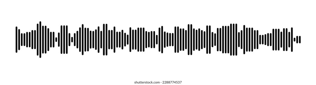 Sound wave or voice message icon. Music waveform, track radio play. Audio equalizer line. Vector illustration