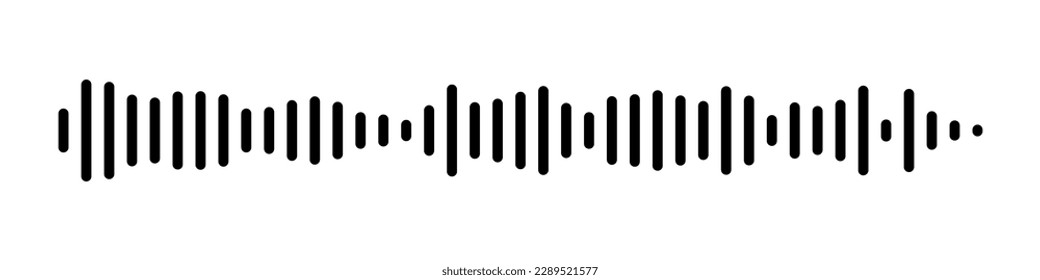 Sound wave or voice message icon. Music waveform, track radio play. Audio equalizer line. Vector illustration svg