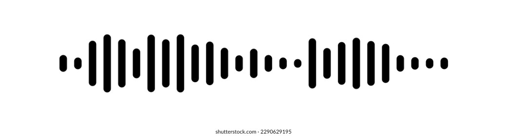 Sound wave or voice message icon. Music waveform, track radio play. Audio equalizer line. Vector illustration