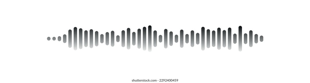 Icono de onda de sonido o mensaje de voz. Forma de onda musical, música de radio. Línea de ecualizador de audio. Ilustración del vector
