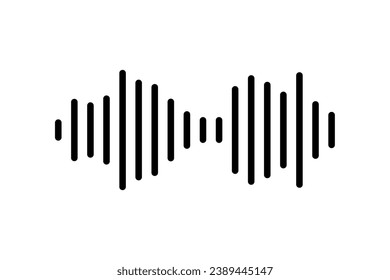 Sound wave or voice message icon. Music waveform, track radio play. Audio equalizer line. Vector illustration