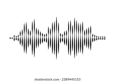 Sound wave or voice message icon. Music waveform, track radio play. Audio equalizer line. Vector illustration