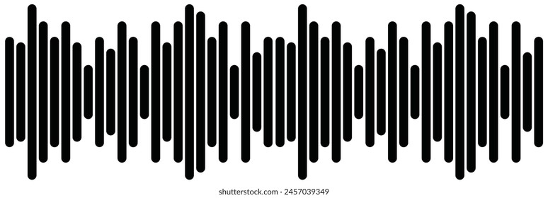 Sound wave or voice message icon. Music waveform, track radio play. Audio equalizer line. Vector illustration. white background. eps 10