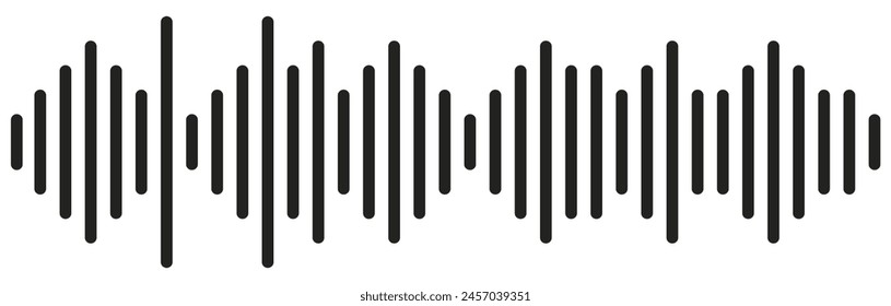 Sound wave or voice message icon. Music waveform, track radio play. Audio equalizer line. Vector illustration. white background. eps 10