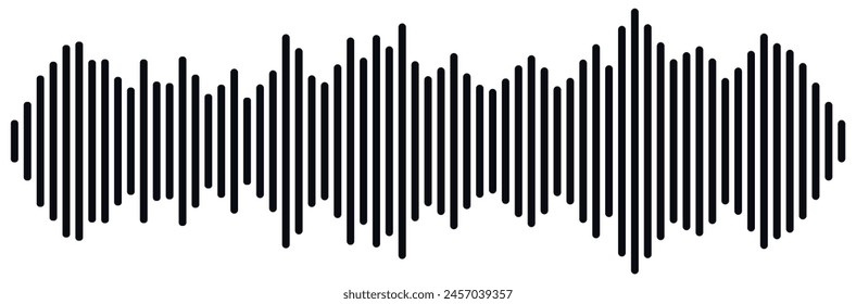 Icono de onda sonora o mensaje de voz. Forma de onda musical, pista de radio. Línea de ecualizador de audio. Ilustración vectorial. fondo blanco. eps 10