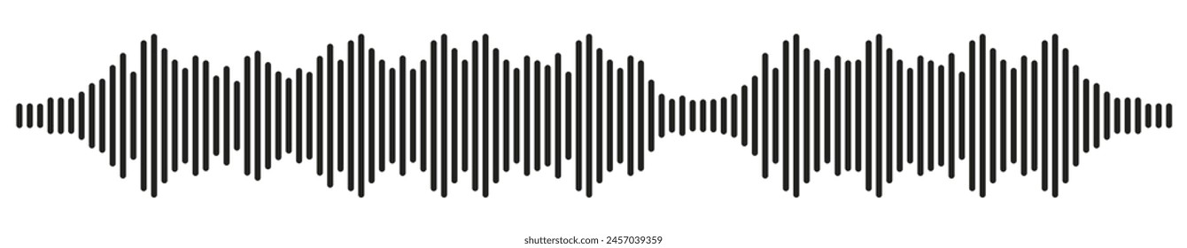 Sound wave or voice message icon. Music waveform, track radio play. Audio equalizer line. Vector illustration. white background. eps 10