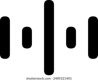 Sound wave or voice message icon. Music waveform, track radio play. Audio equalizer line. Vector illustration Sound wave icon for voice recognition in virtual assistant, speech sign. 