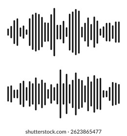 Sound wave or voice message icon. Audio waveform, radio wave icon, Sound waves for voice message, voice message, audio chat interface and record play