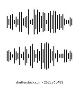 Sound wave or voice message icon. Audio waveform, radio wave icon, Sound waves for voice message, voice message, audio chat interface and record play