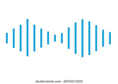 Sound wave or voice message icon. Music waveform, track radio play. Vector illustration EPS 10