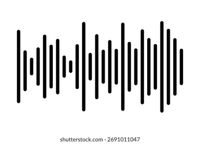 Sound wave or voice message icon. Music waveform, track radio play. Vector illustration EPS 10