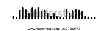 Sound wave or voice message icon. Music waveform, track radio play. Audio equalizer line. Vector illustration