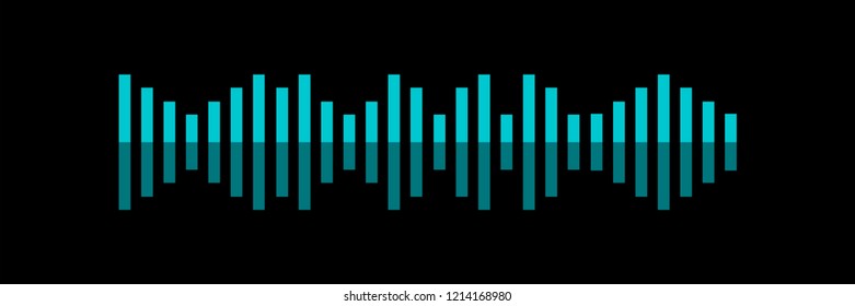 Sound wave. Voice recognition concept flat vector illustration of sound symbol. Bright voice and sound imitation lines. Eps10