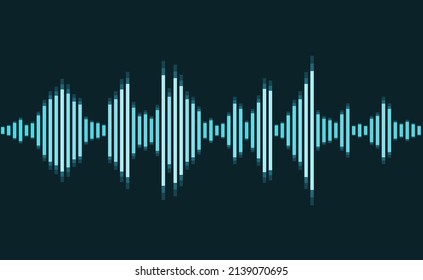 Sound waveform equalizer lines. Audio sound wave cool vector graphics.
