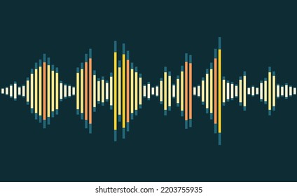 Sound waveform equalizer lines. Audio sound wave simple vector graphics.