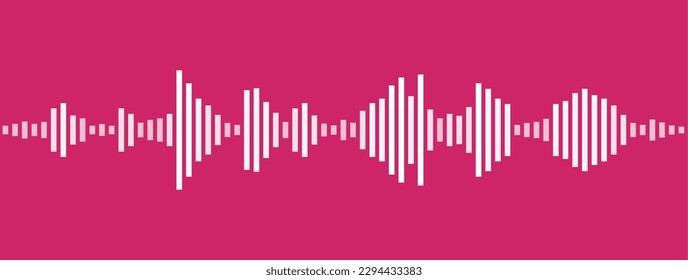 Sound waveform equalizer lines. Audio sound wave vector simple graphics.