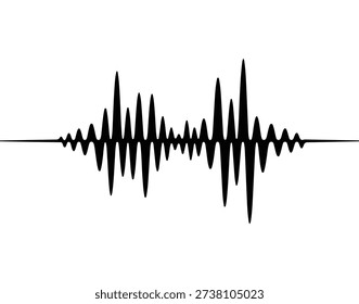 Sound Waveform Graphic: Abstract Audio Signal Visualizer, Digital Music Technology