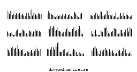 Sound Waveform Icon For Music Player, Podcasts, Video Editor, Voise Message In Social Media Chats, Voice Assistant, Dictaphone. Vector Illustration Element